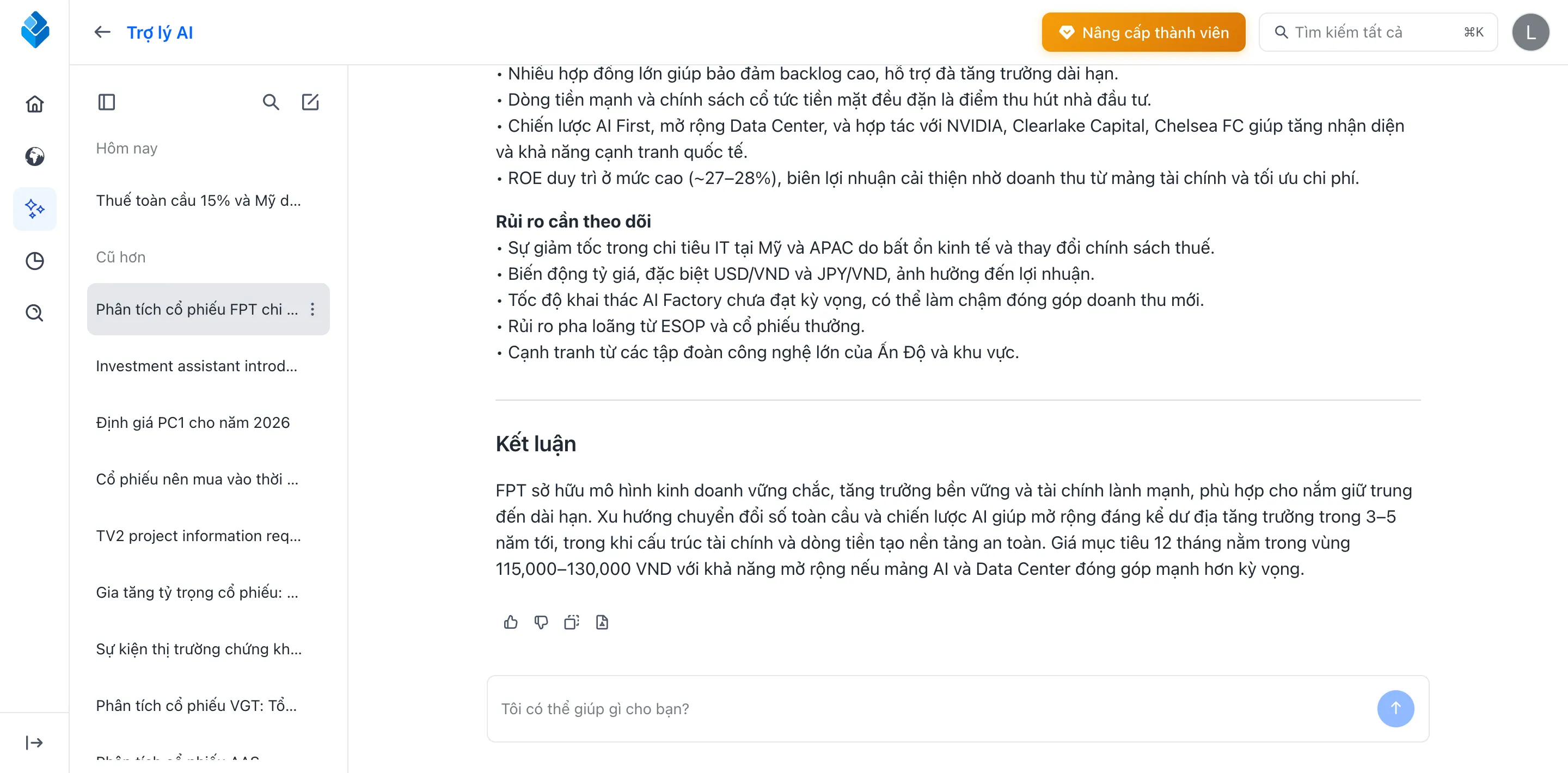 AI Assistant - Tư vấn đầu tư thông minh