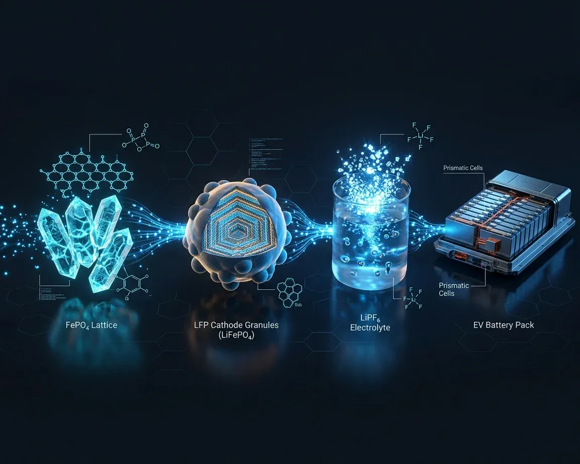 Chuỗi giá trị vật liệu pin: FePO4, LFP, LiPF6