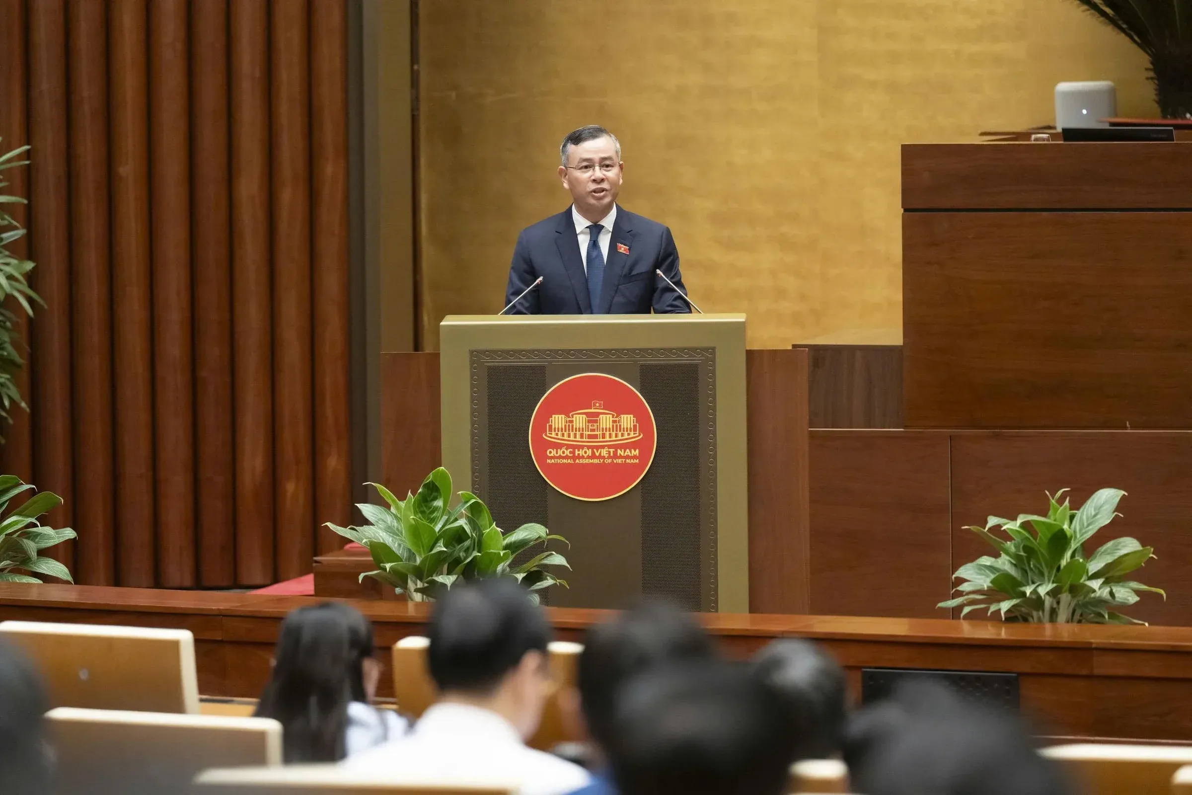 Finance Minister presenting at the National Assembly