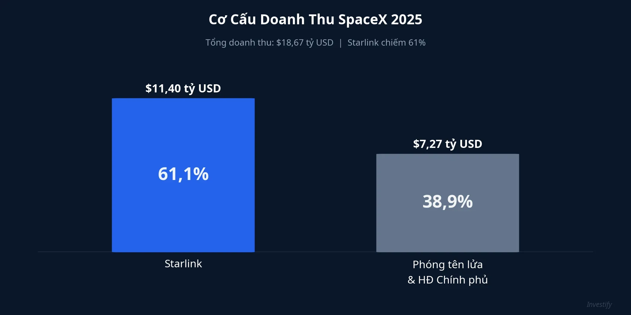 Cơ cấu doanh thu SpaceX 2025