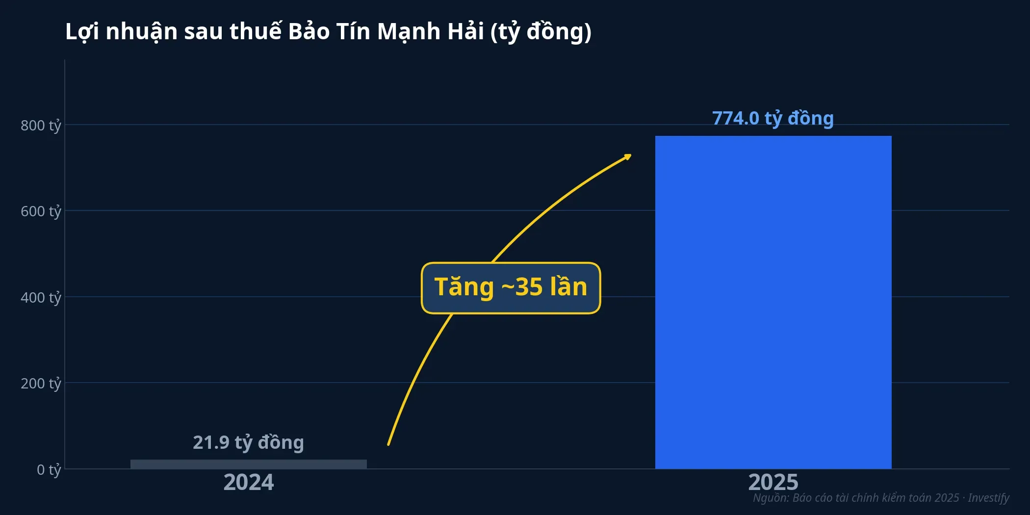 Lợi nhuận sau thuế Bảo Tín Mạnh Hải 2024-2025