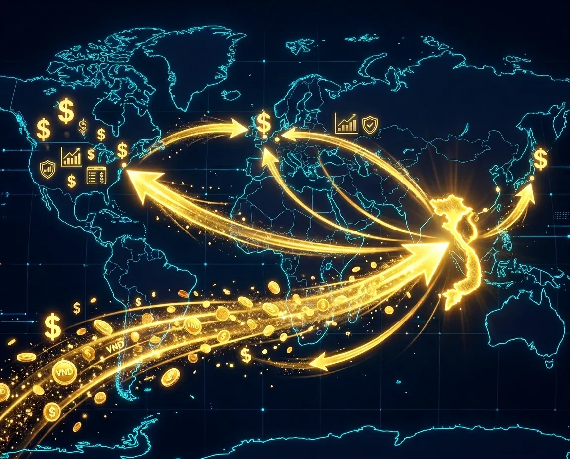 Global capital flows directed toward Vietnam