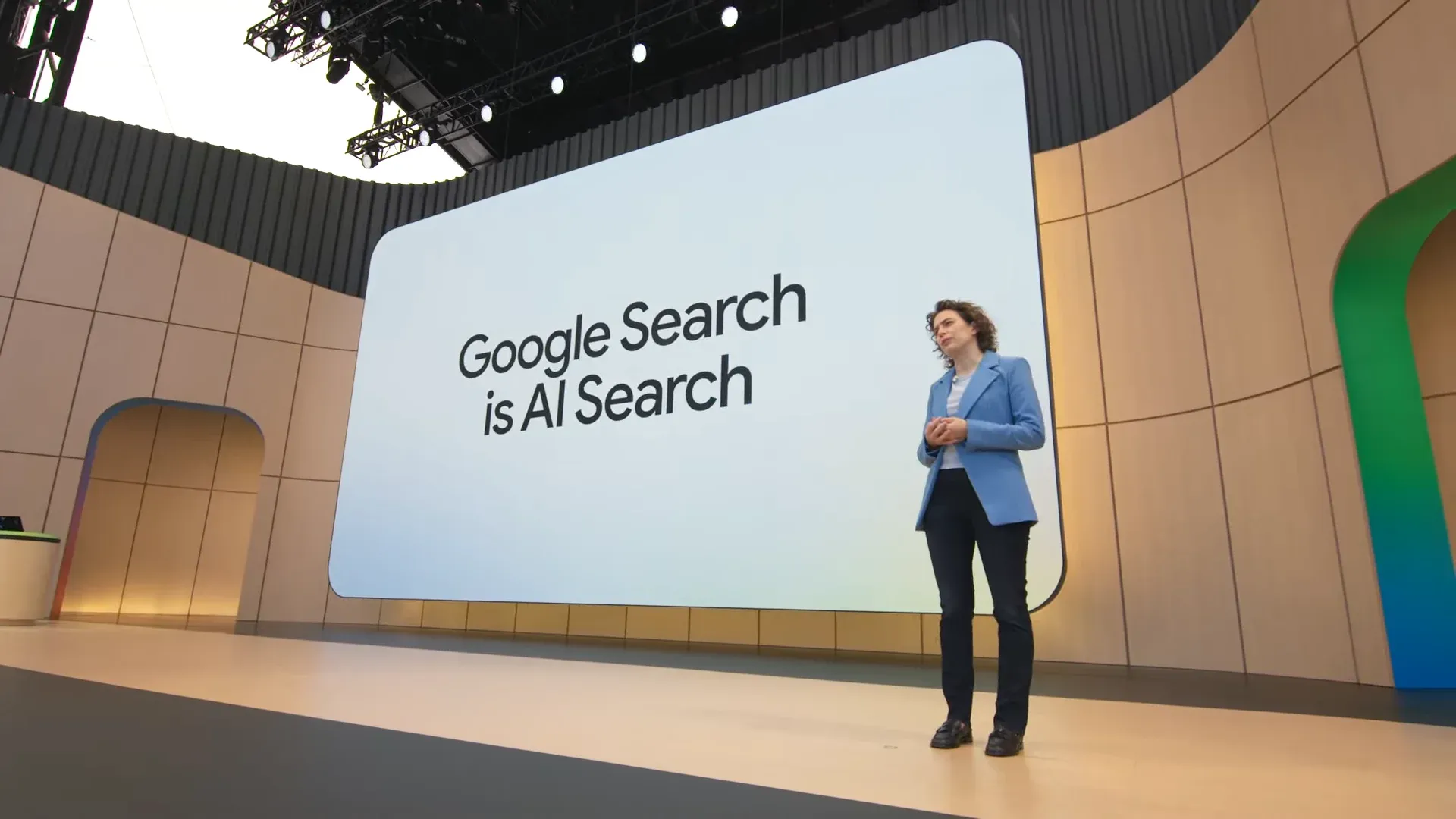 Liz Reid presenting at Google I/O 2026
