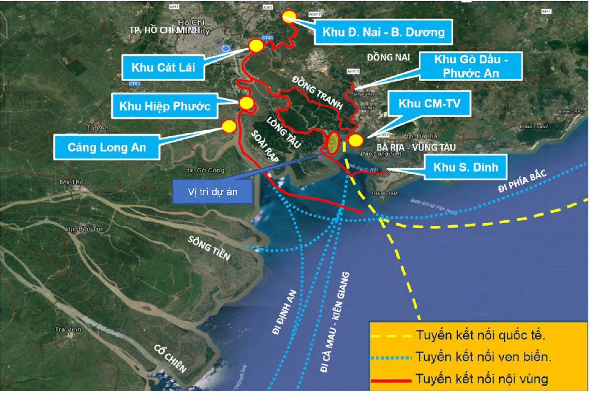 Map showing the Can Gio port location at Ho Chi Minh City's gateway