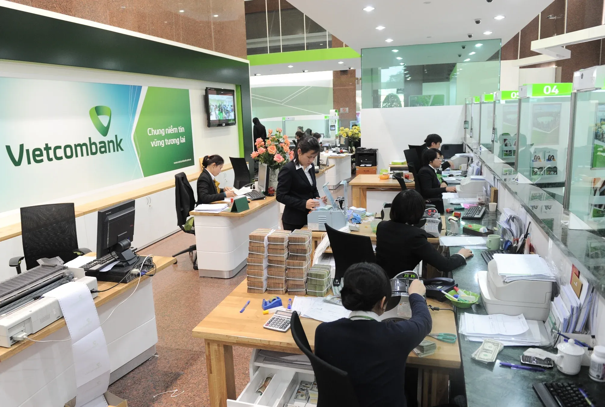 Quầy giao dịch Vietcombank