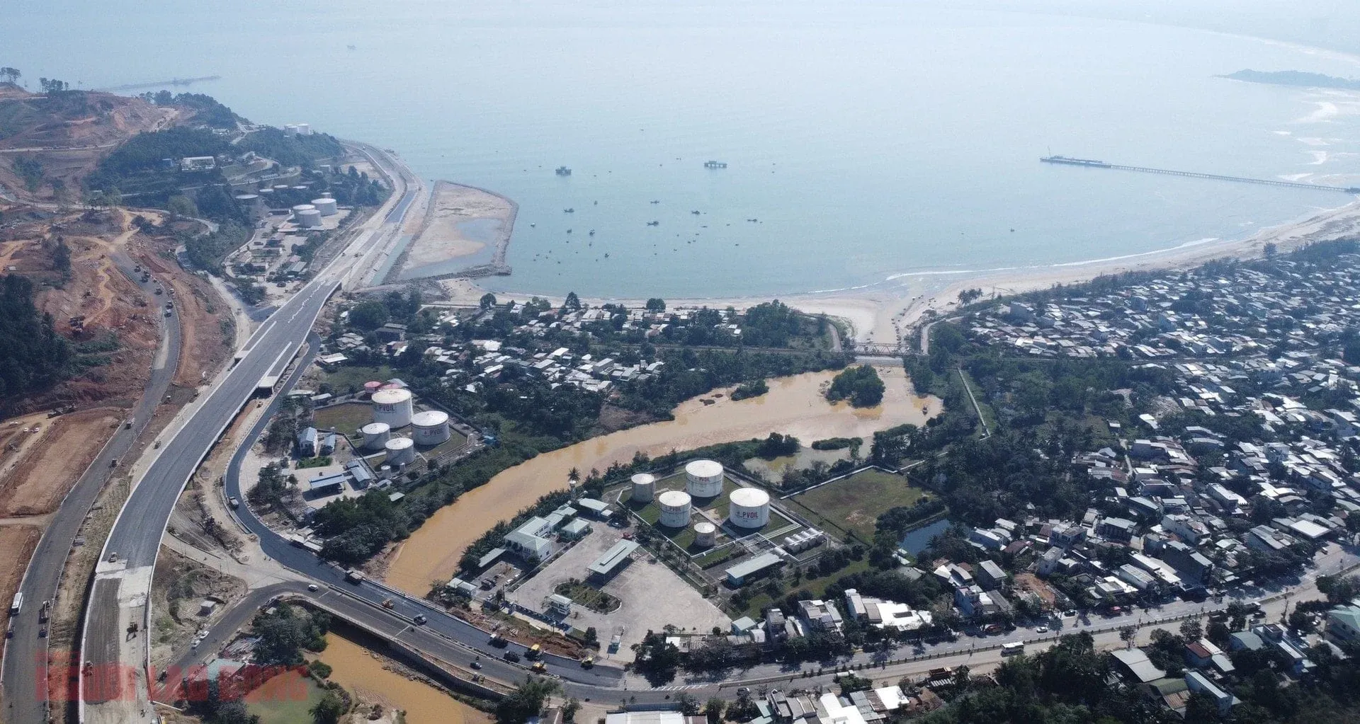 Aerial view of Lien Chieu port area, Da Nang