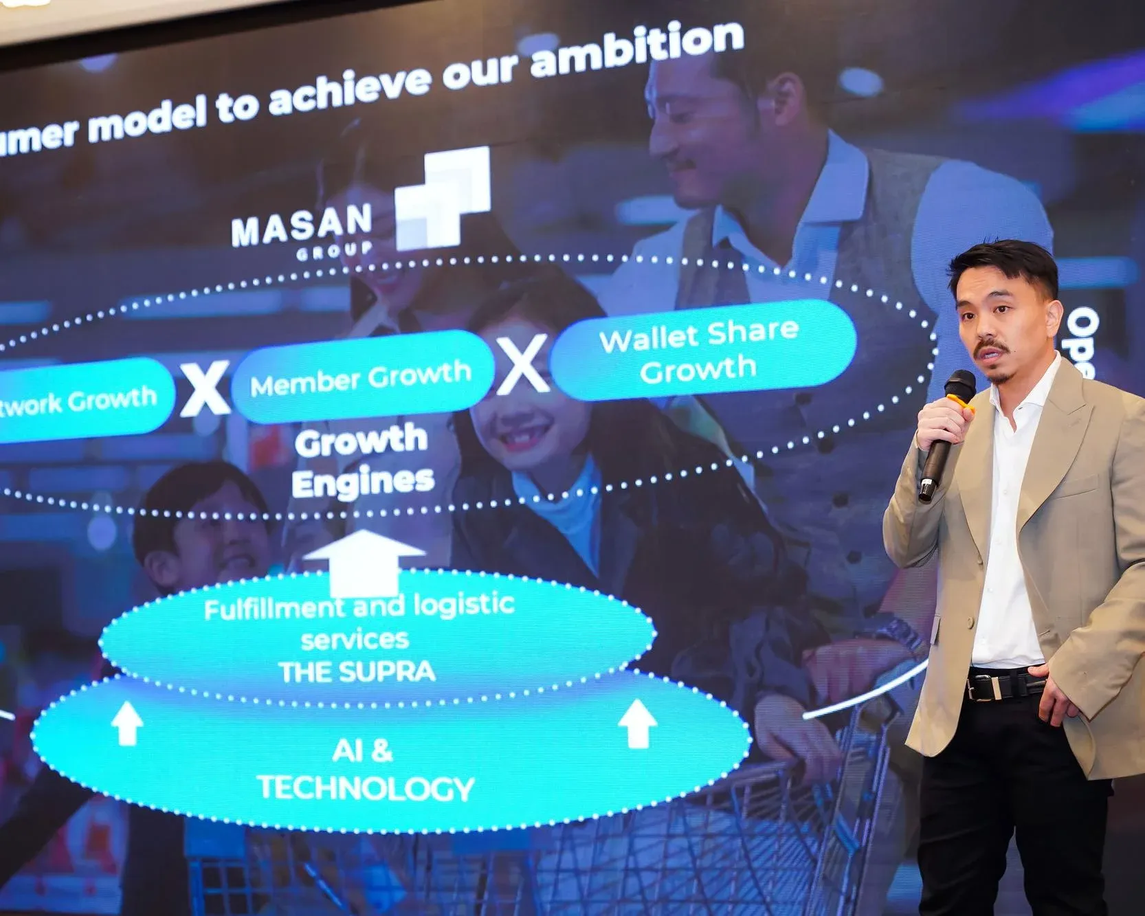 CEO Danny Le presenting Masan's consumer model at the AGM
