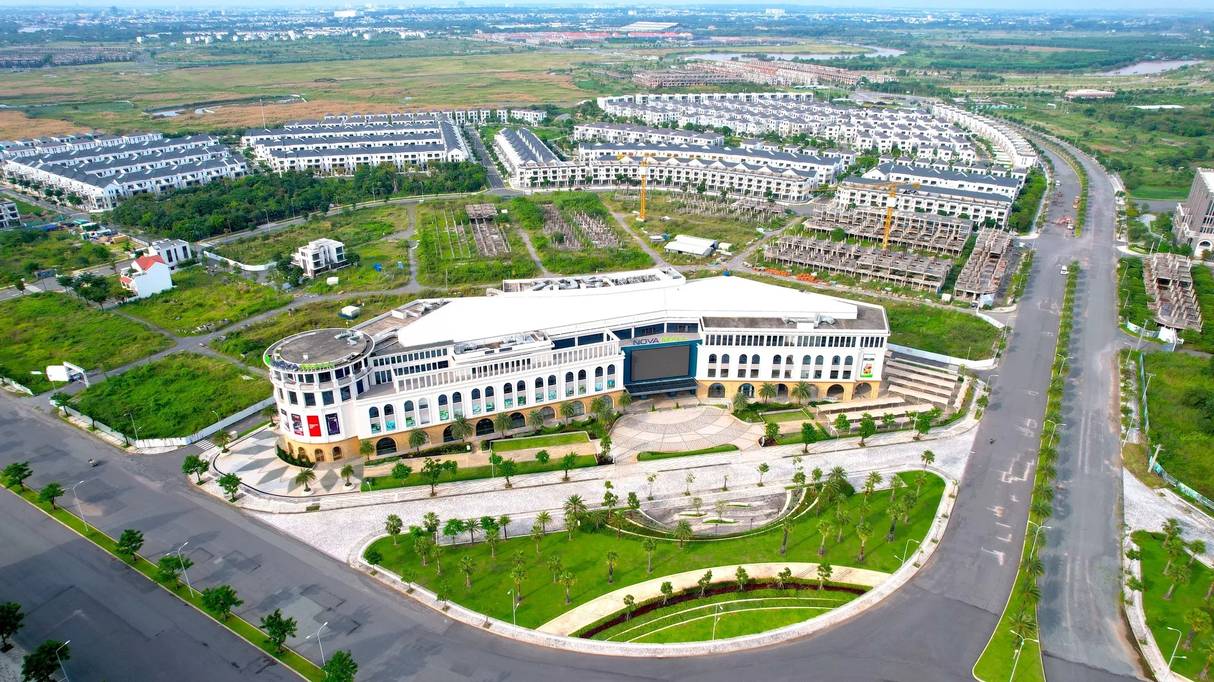 Aerial view of a real estate development project