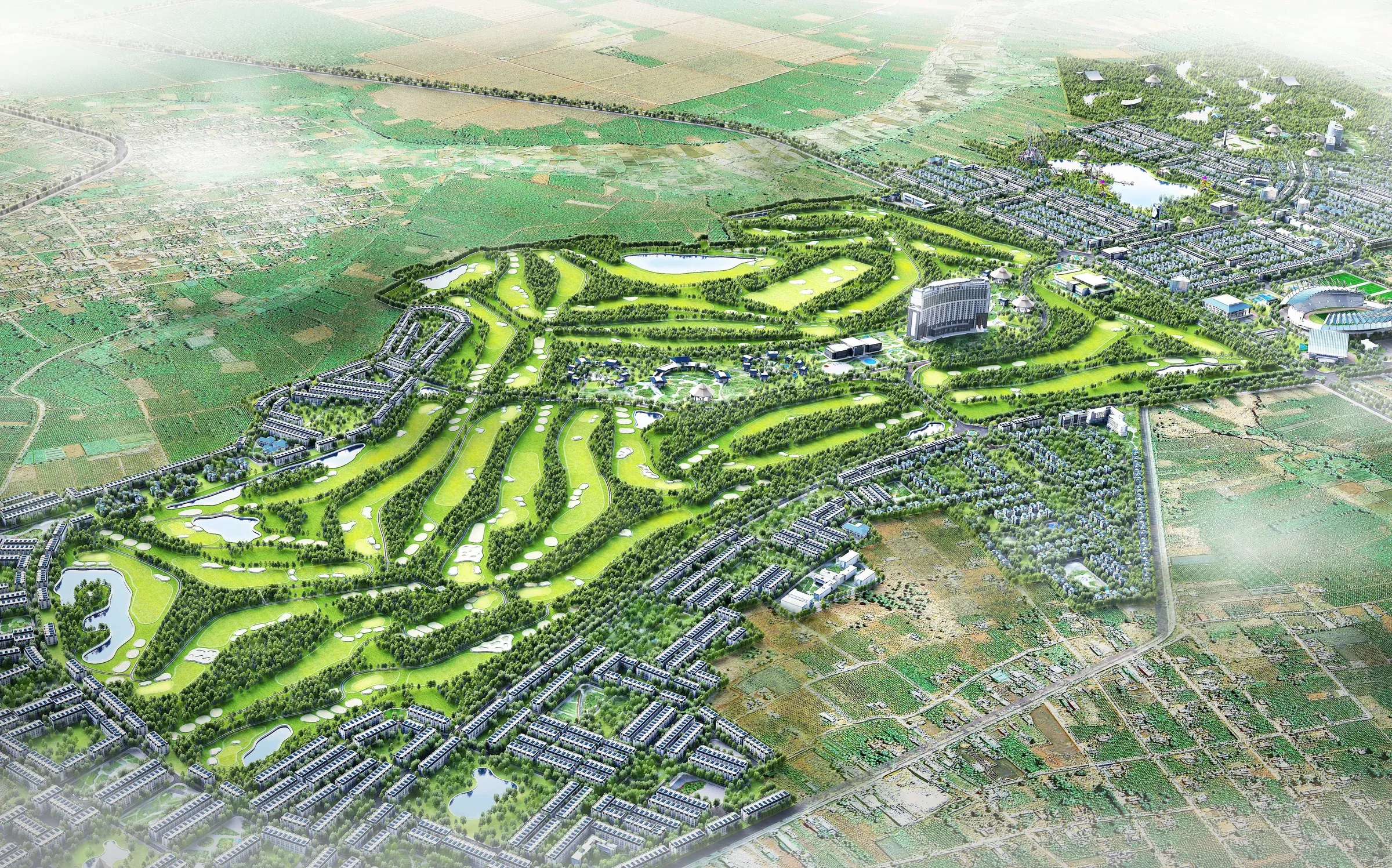 Phối cảnh tổng thể dự án FLC Pleiku Golf Club & Luxury City Resort tại Đak Đoa, Gia Lai