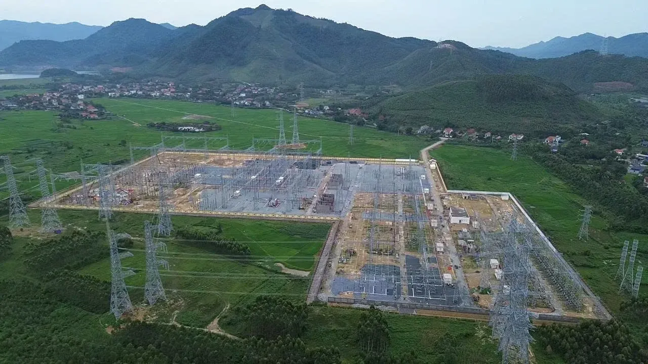 Power substation and high-voltage transmission infrastructure in Vietnam