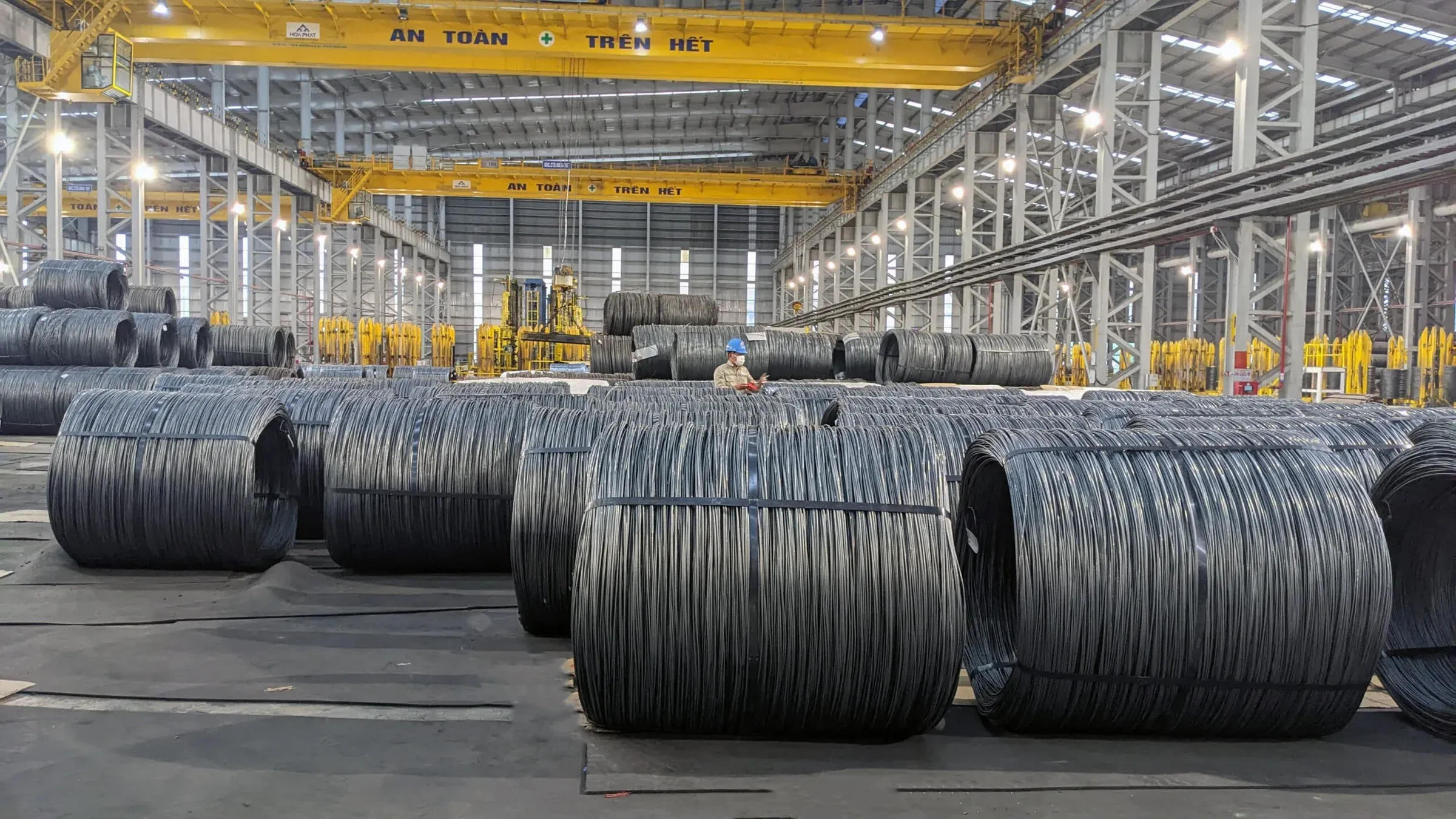 Steel coils in a warehouse — reflecting overcapacity in the coated steel segment