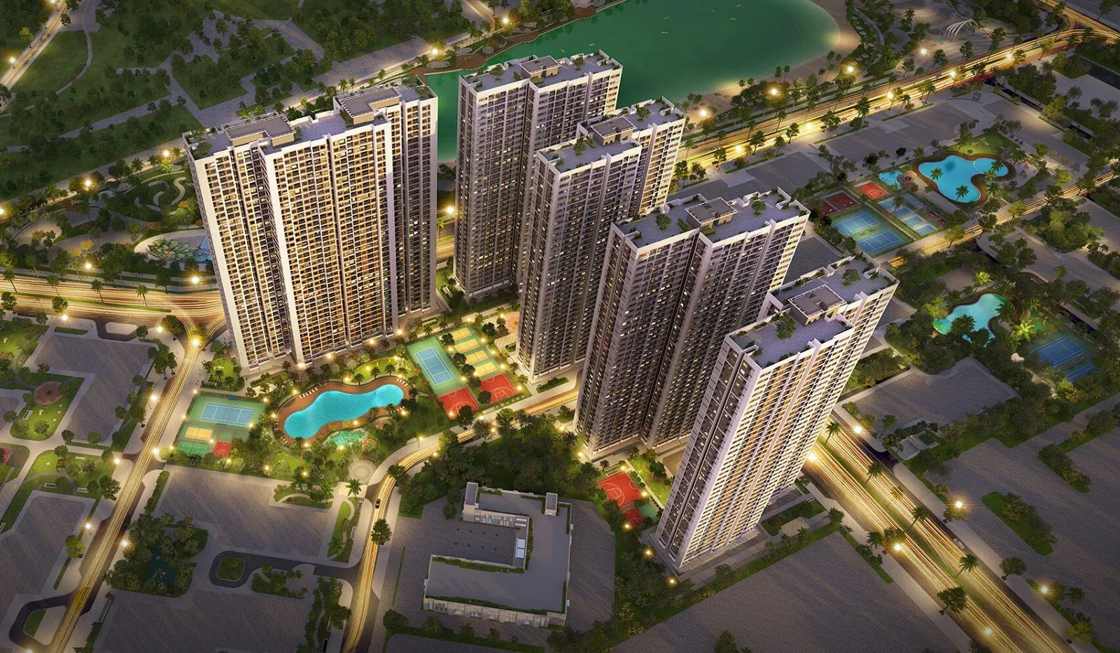 Hanoi new urban development aerial view