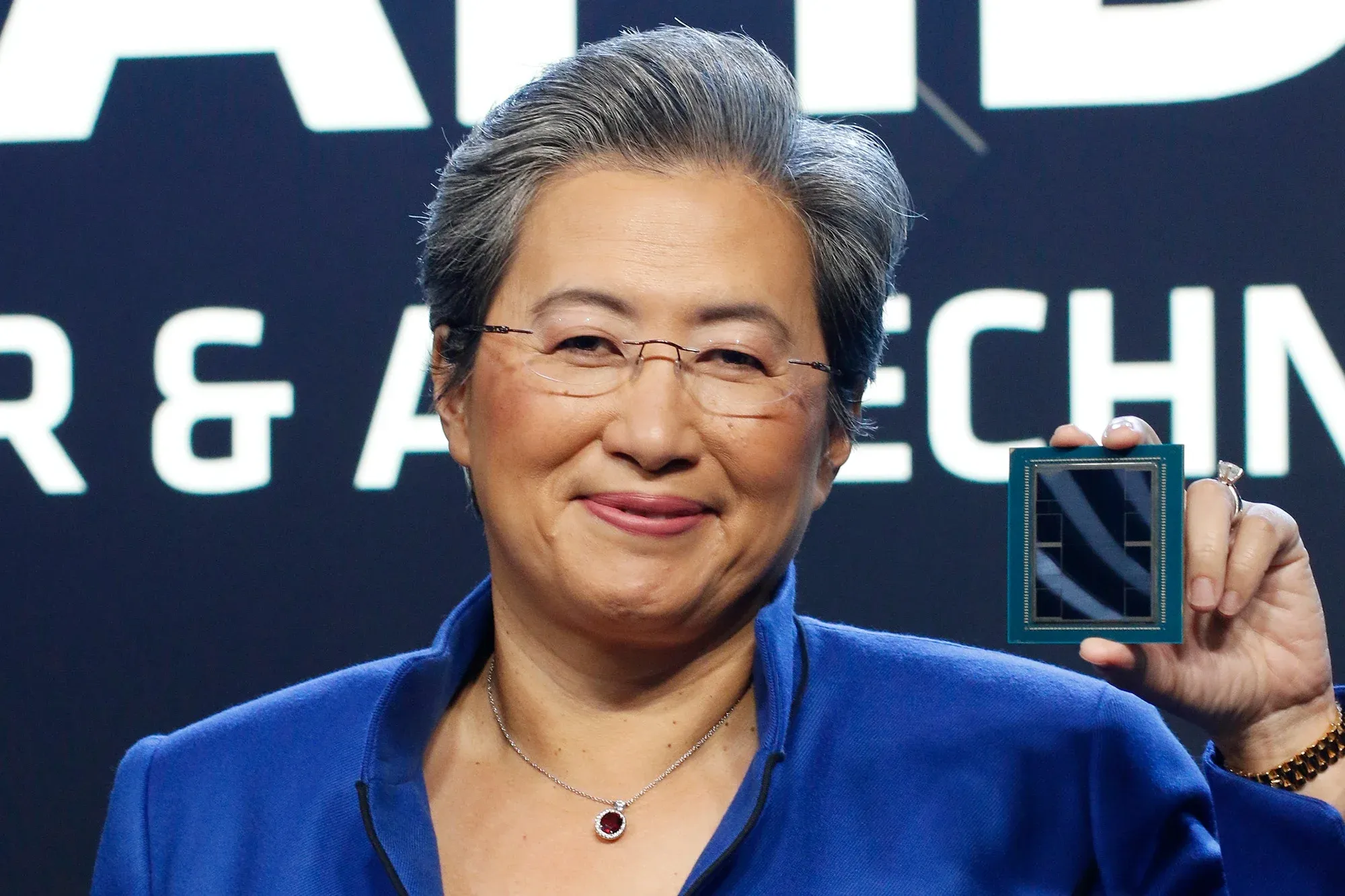 Lisa Su, CEO of AMD, at a product launch event