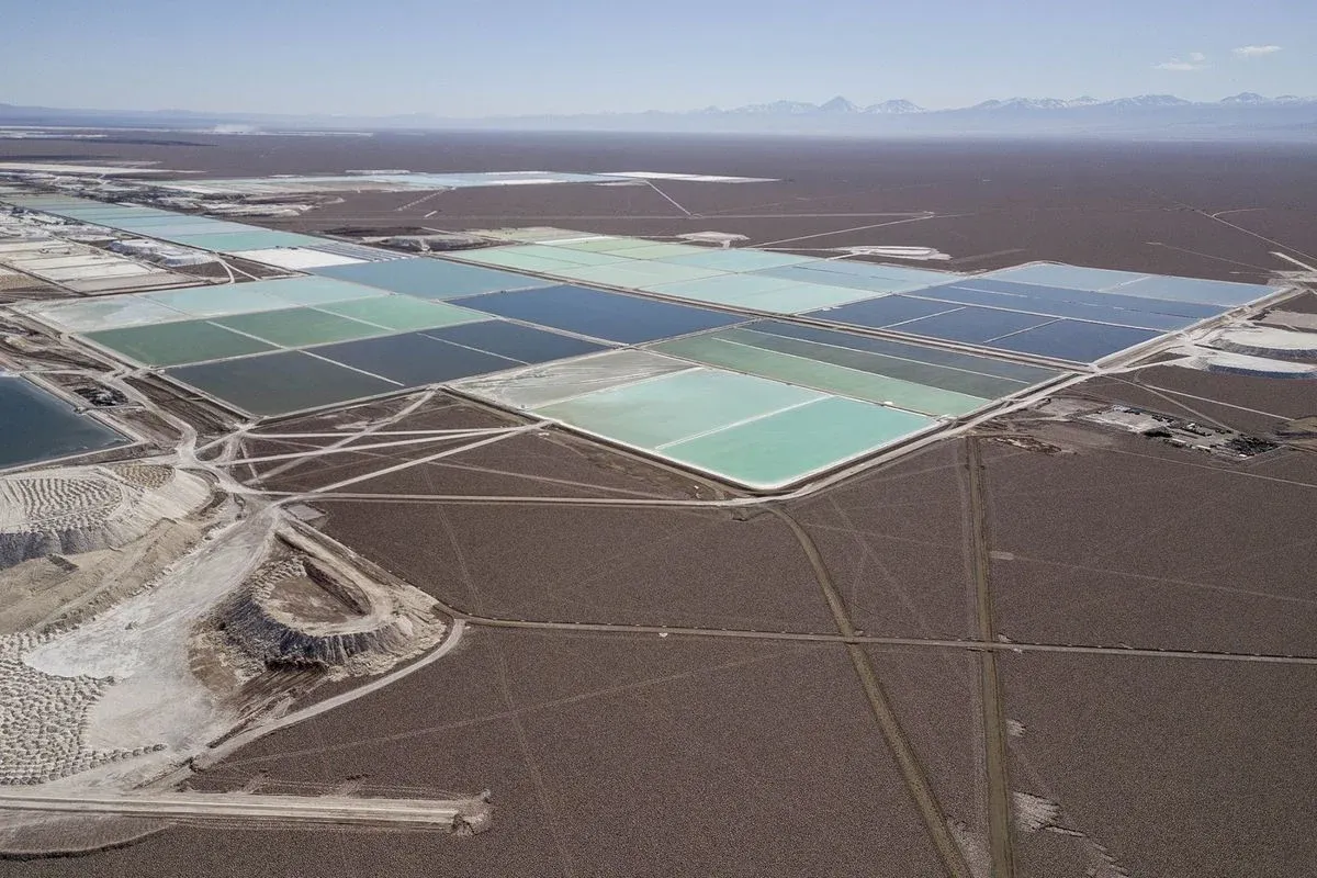 Lithium extraction ponds in South America