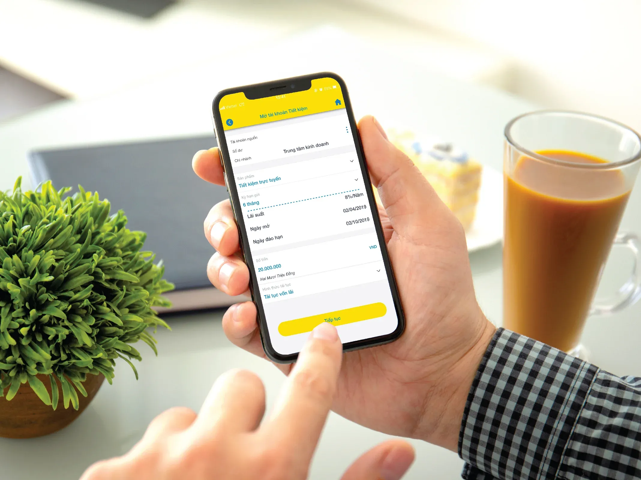 Checking interest rates on mobile banking app