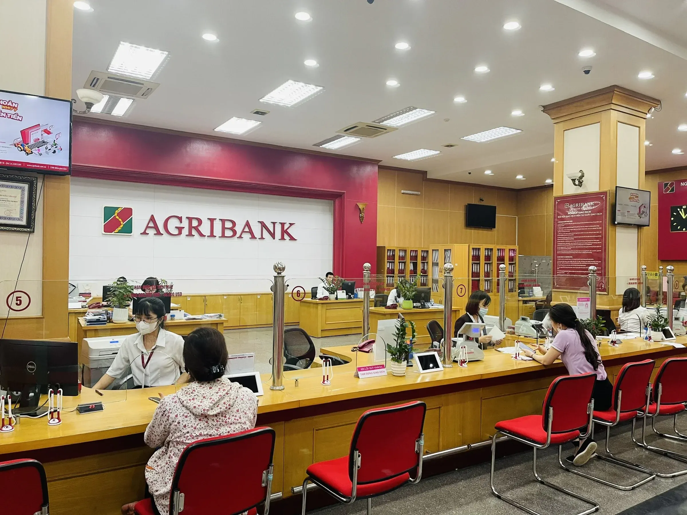 Agribank branch transaction counter