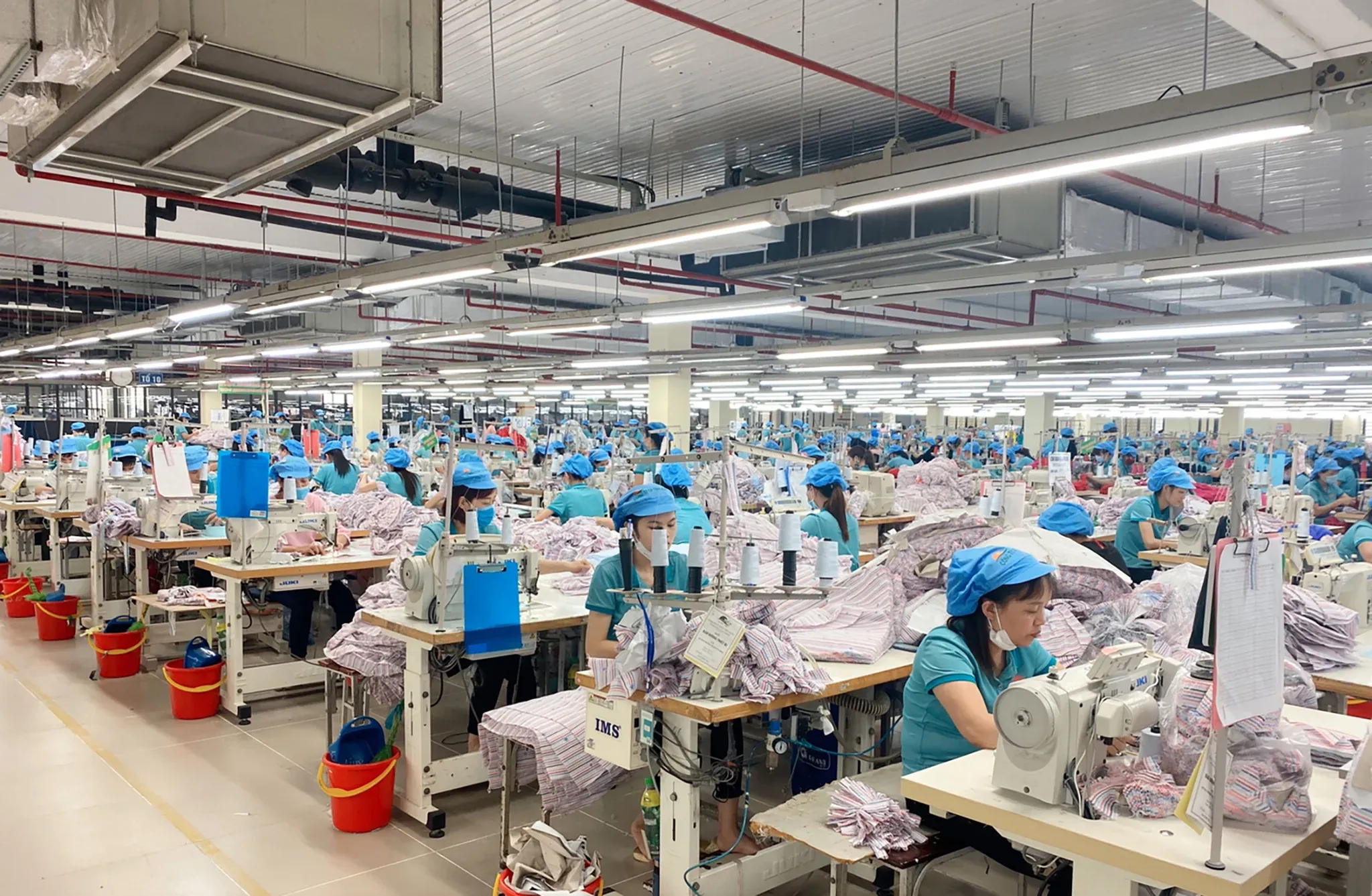 Vietnamese garment factory producing export goods