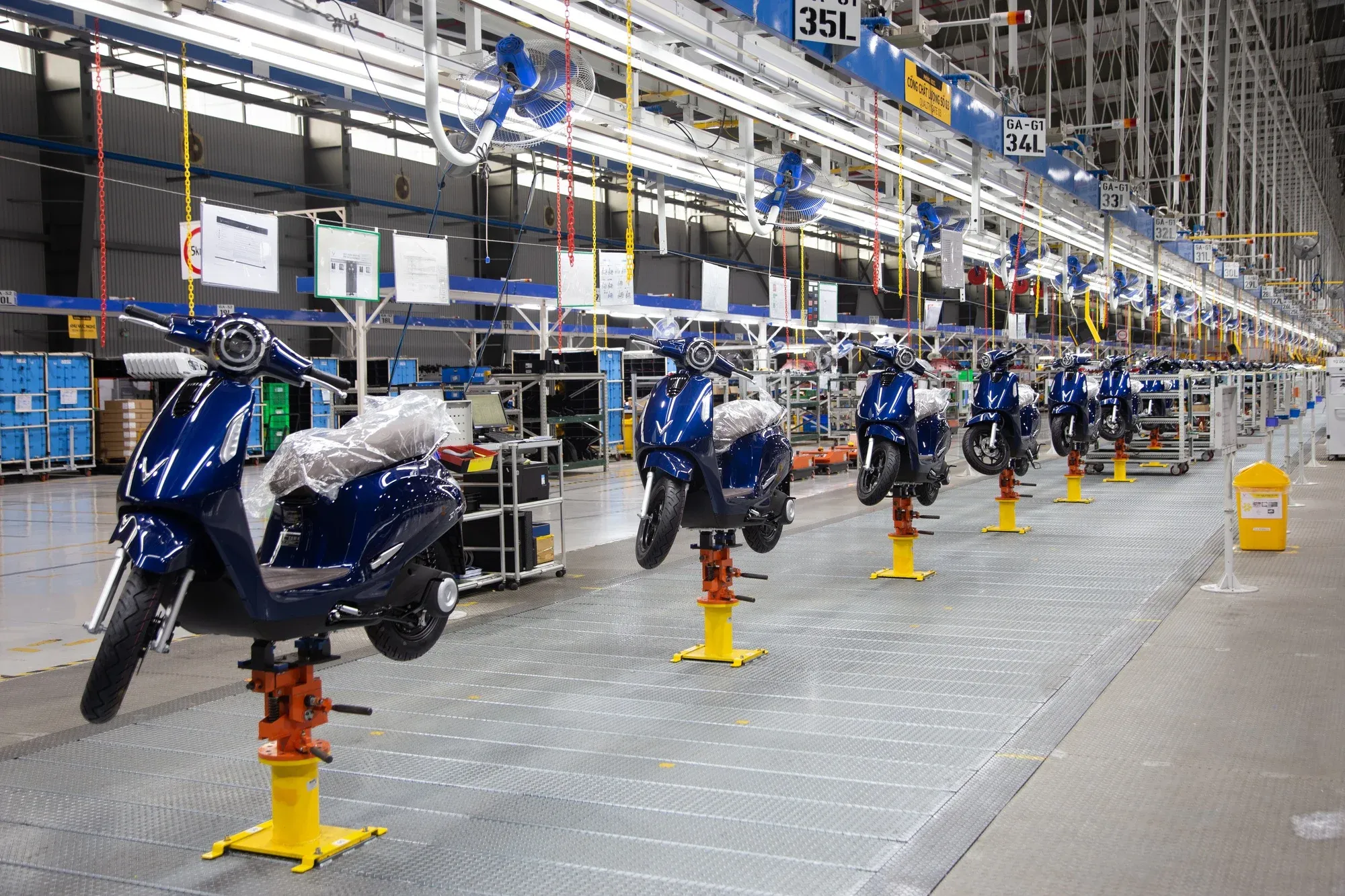 VinFast electric scooter production line in Hai Phong