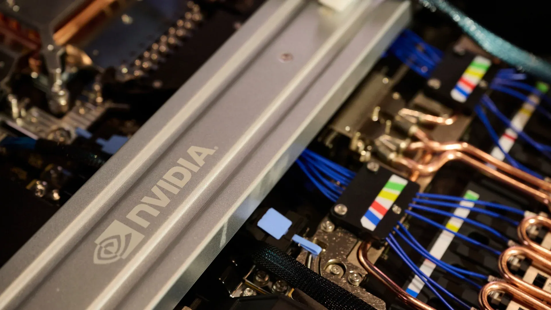 Nvidia H100 GPU in a data center rack, emblematic of the chip scarcity era of 2023