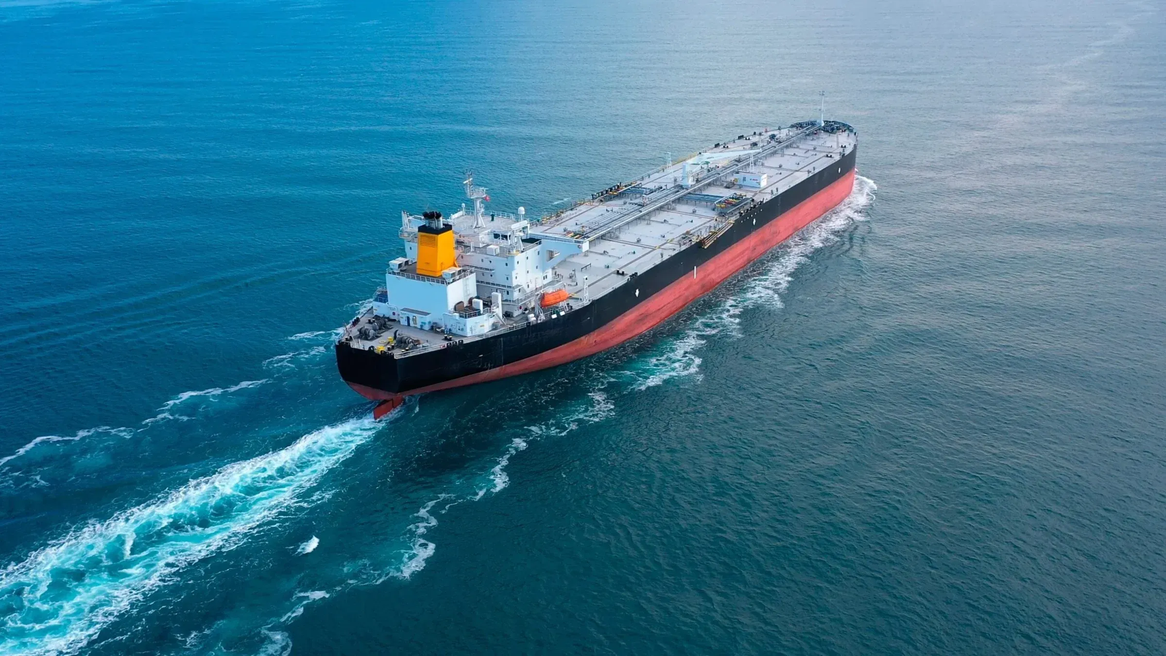 Crude oil tanker at sea