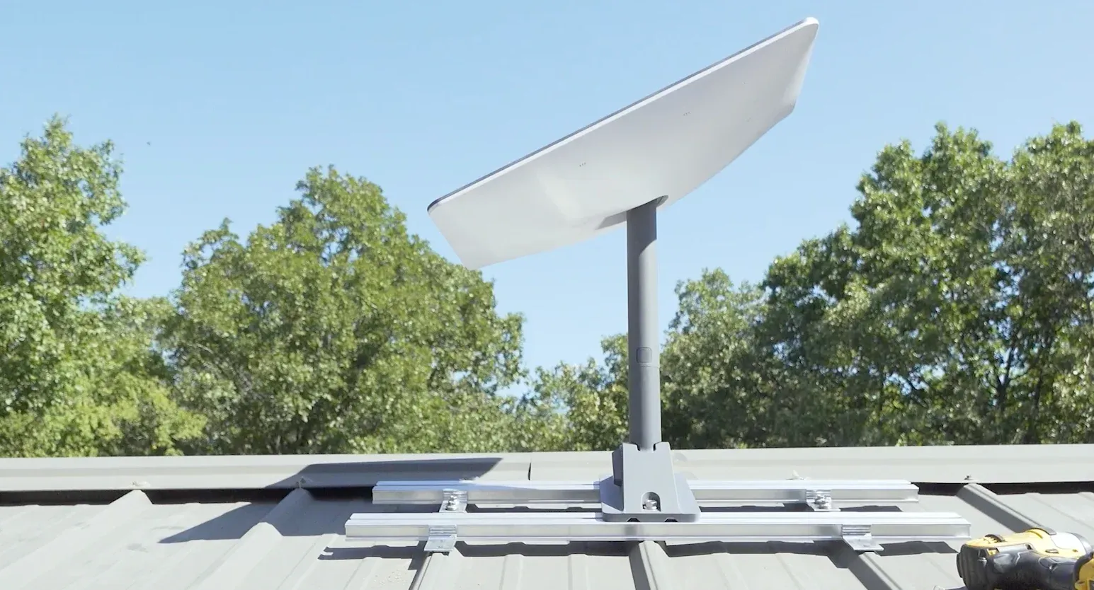 A Starlink terminal installed on a residential rooftop
