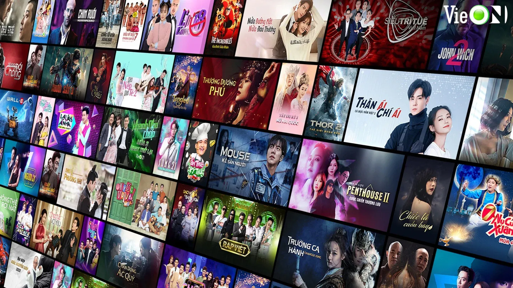 VieON content library — OTT platform within the DatVietVAC ecosystem