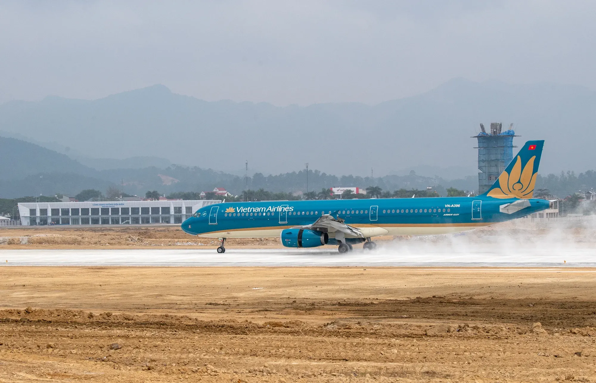 Vietnam Airlines aircraft on the runway
